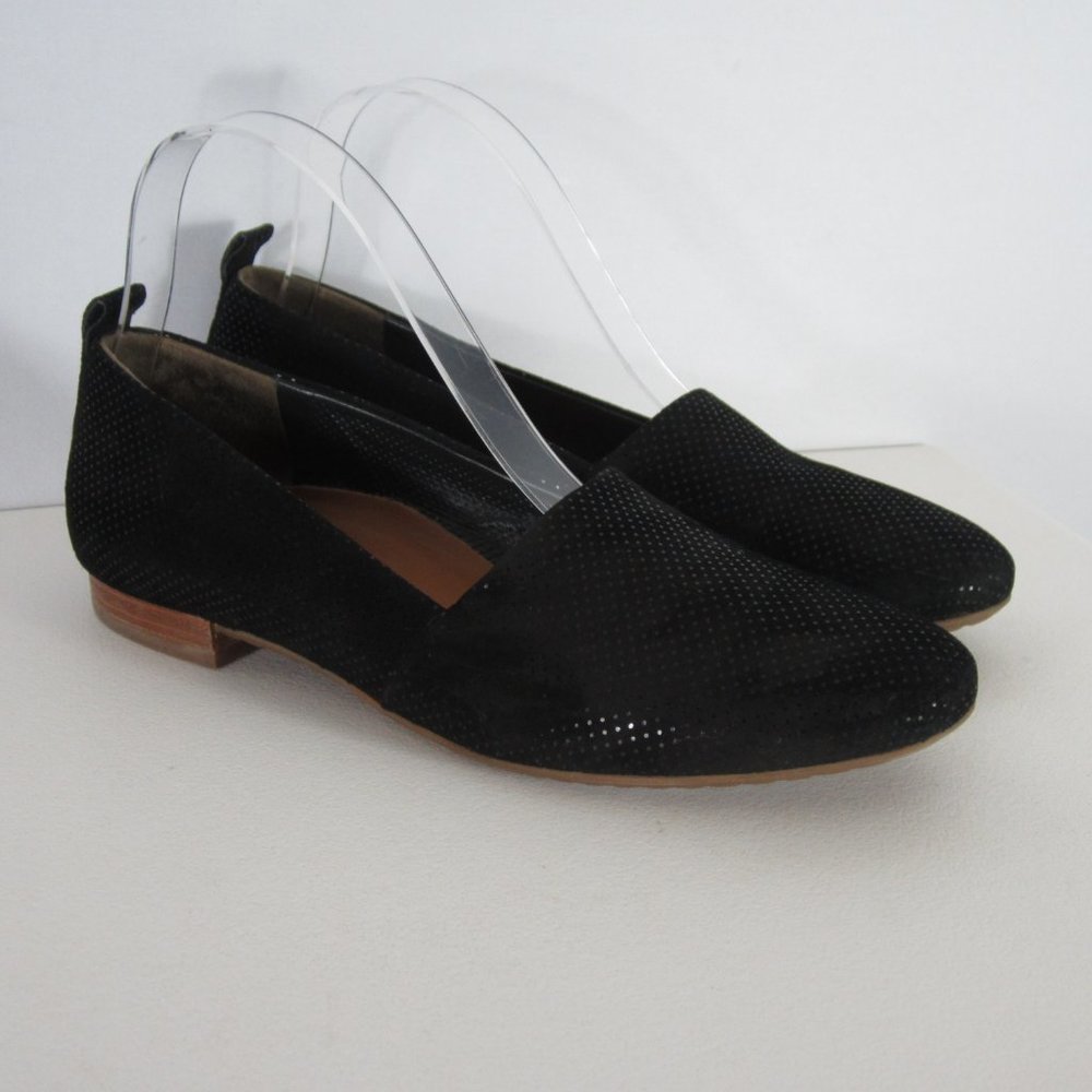 Paul Green Womens 7 M Black Slip On Leather Loafers Flats UK 4.5 originally $300